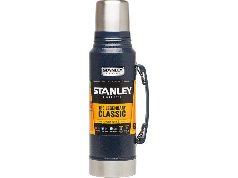 blau Stanley Classic Vakuum-Flasche Hammerschlag 1,0ltr 