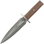 Messer "Sautöter" Damast Romanus FT, Hirschfänger, Abfangmesser mit Lederscheide