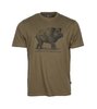 Pinewood Wildboar T-Shirt in oliv Baumwolle, Wildschwein T-Shirt